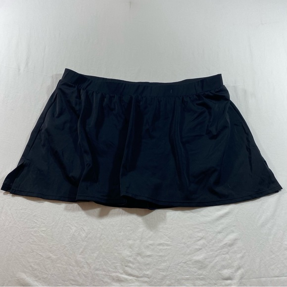Casique Swim Skirt Women’s 20 Black lined skirt swimsuit skirt elastic waist - Picture 1 of 5